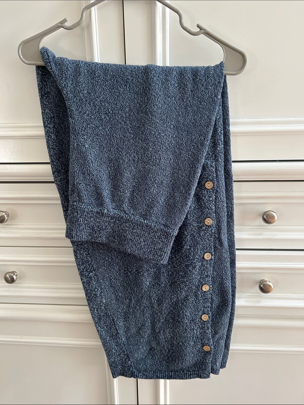 NWOT Free People Button Up Sweater bottoms, blue sea combo
